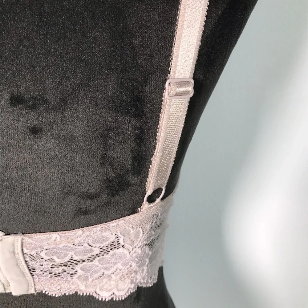 Victoria’s Secret Angels Lace Underwire Bra 34DD Mauve Floral Lace Lined Cups